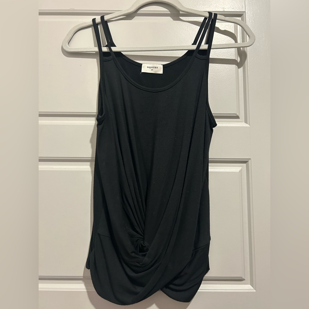 Sojourn Black Twist Front Tank Top
